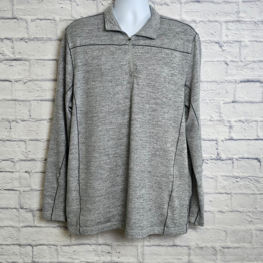 SWISSTECH Shirt Mens Size XL Gray Quarter Zip Long Sleeve Pullover